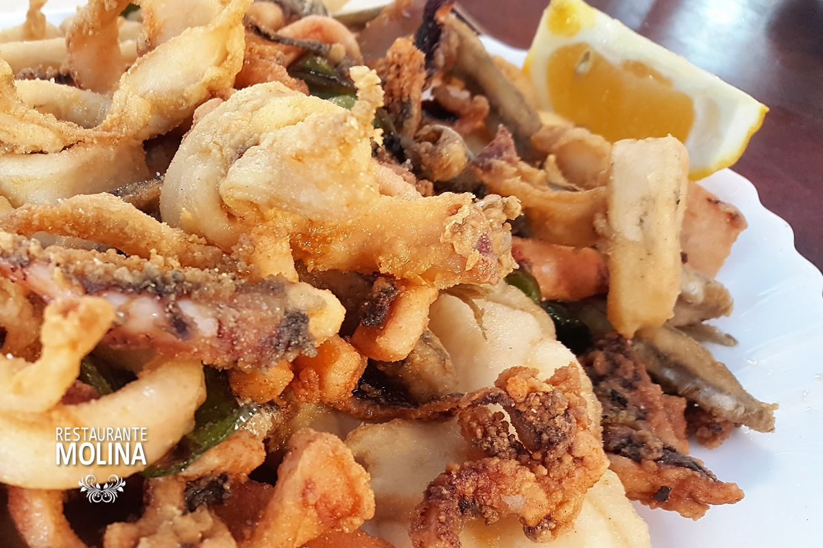 Fritura de pescado fresco y variado en Restaurante Molina
